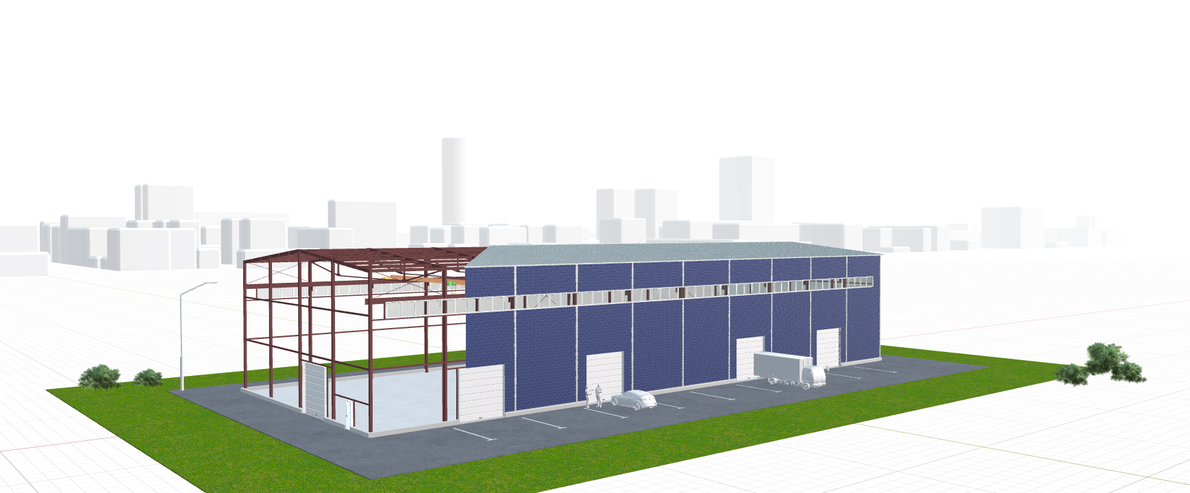 Производственное здание с кран-балкой, 1440 кв.м