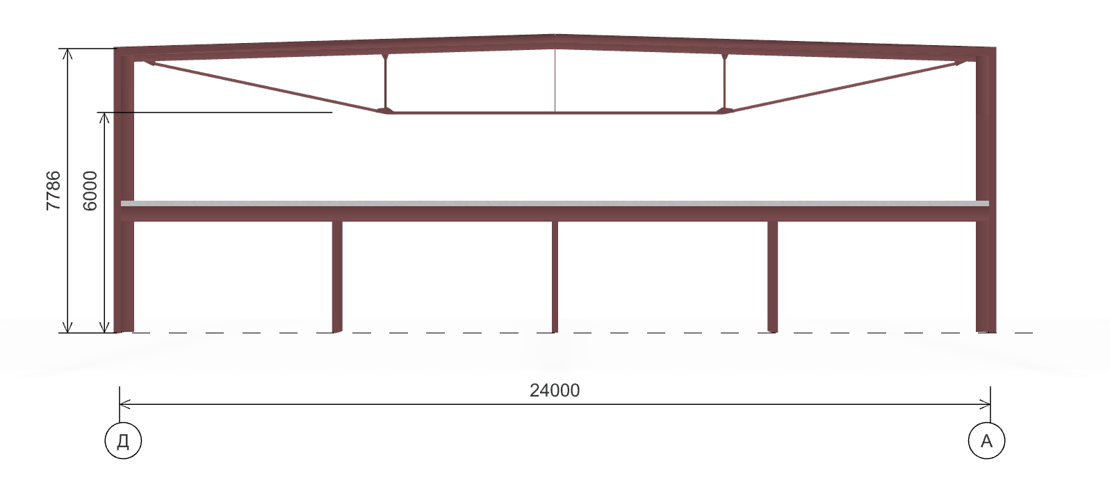Каркас для автосалона, 1008 кв.м