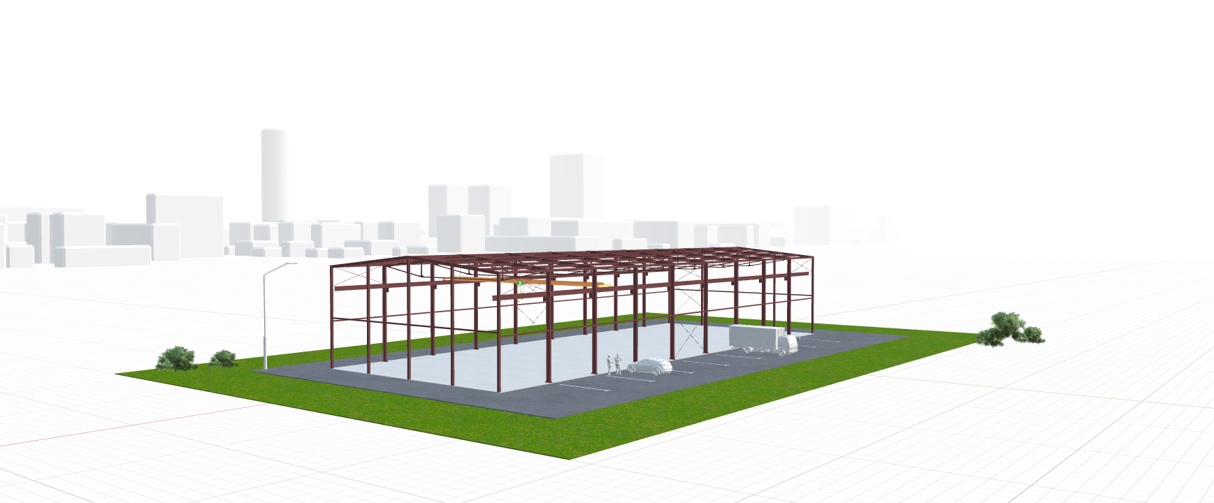 Каркас производственного цеха с кран-балкой, 1134 кв.м