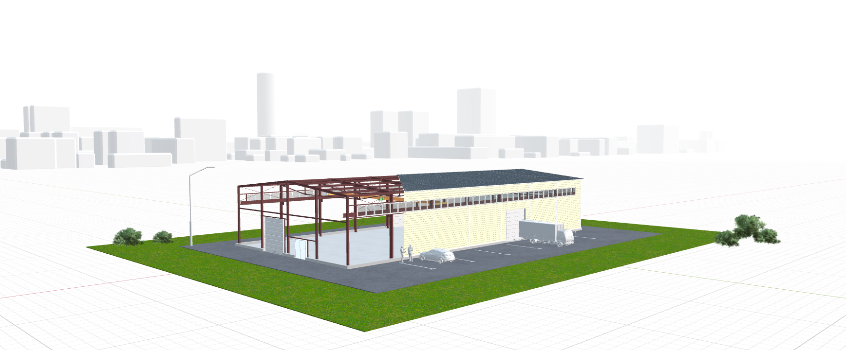 Производственный цех с кран-балкой, 882 кв.м