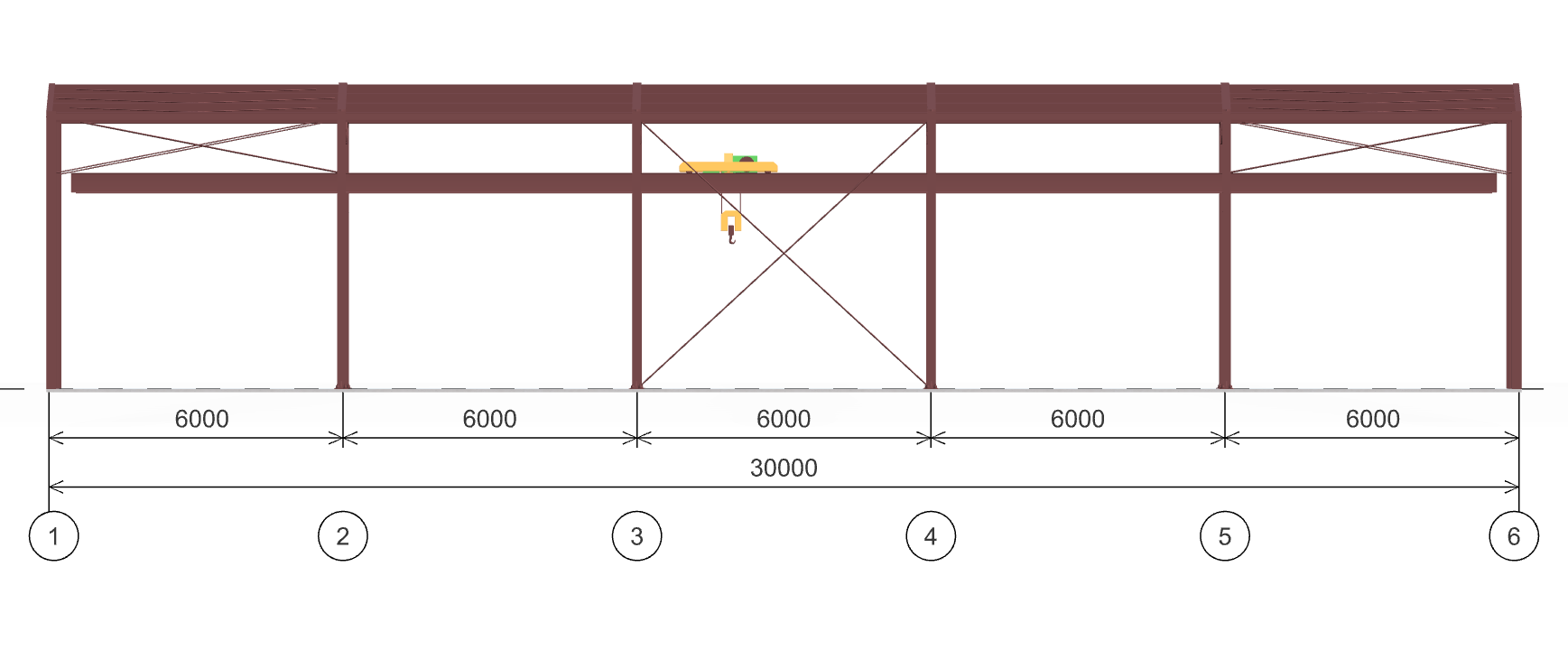 Каркас производственного здания с кран-балкой, 360 кв.м