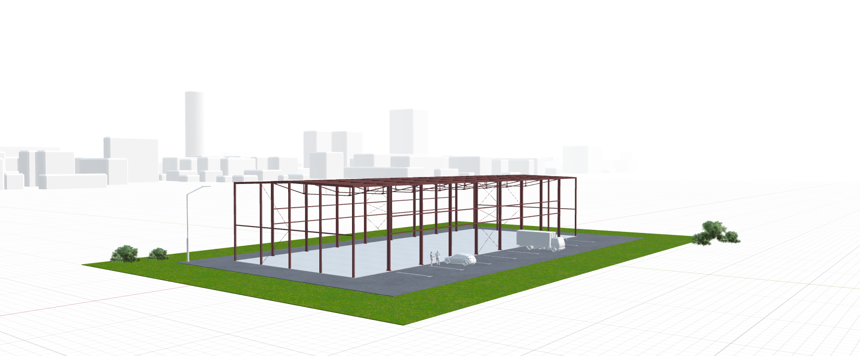 Каркас ангара для грузового транспорта, 1134 кв.м