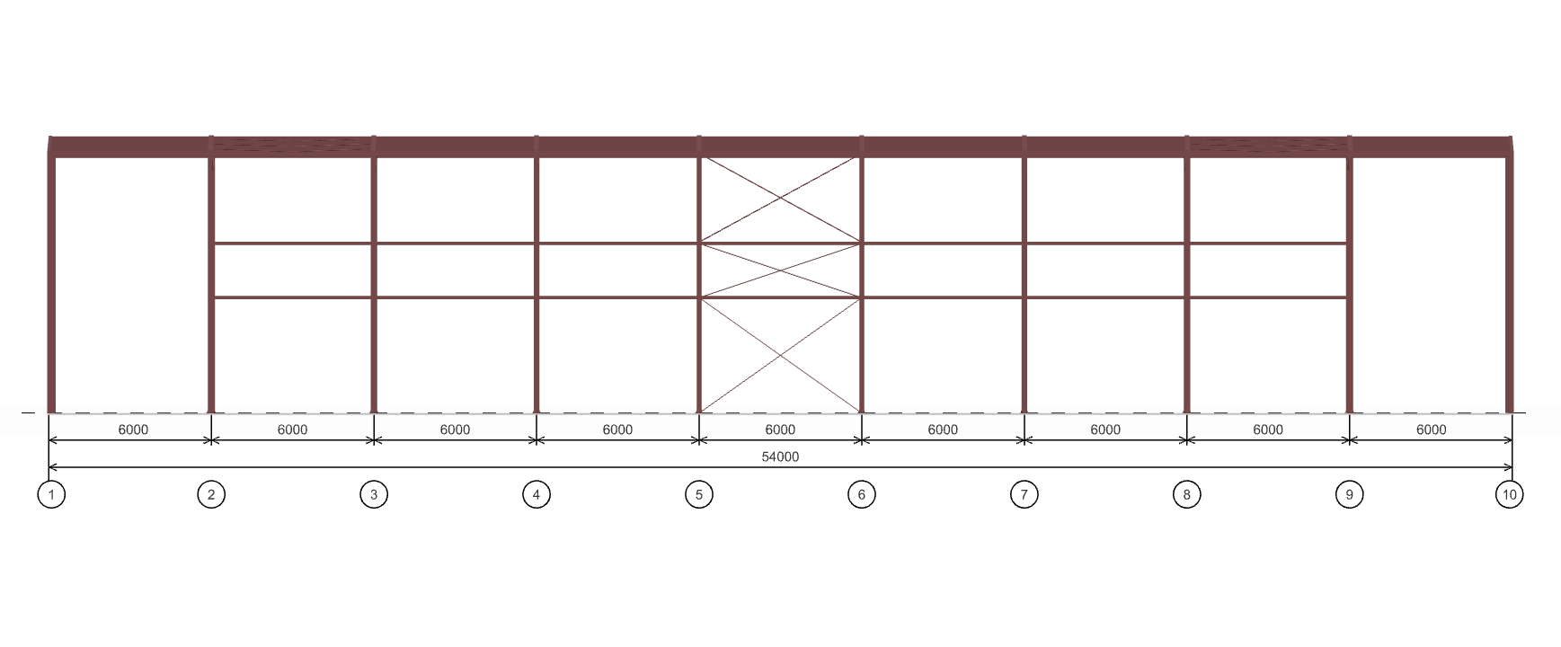 Каркас ангара для грузового транспорта, 648 кв.м