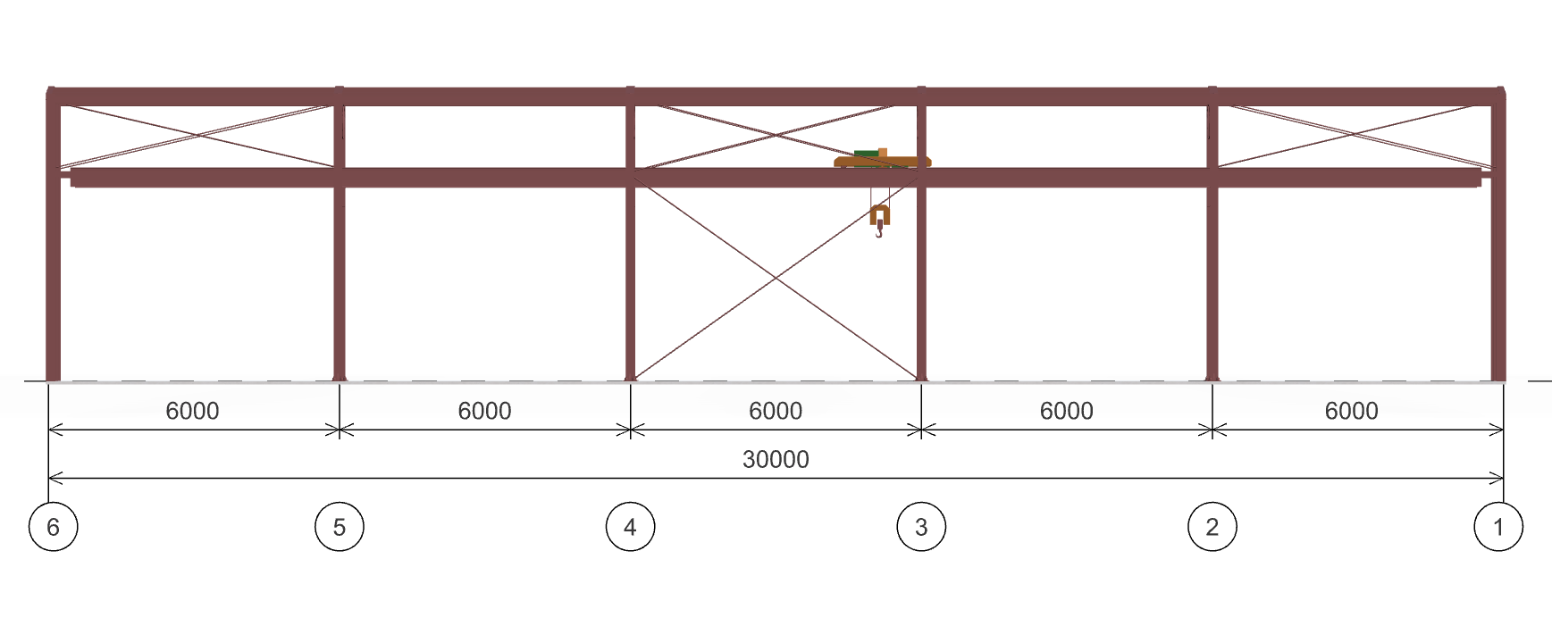 Каркас производственного цеха с кран-балкой, 360 кв.м