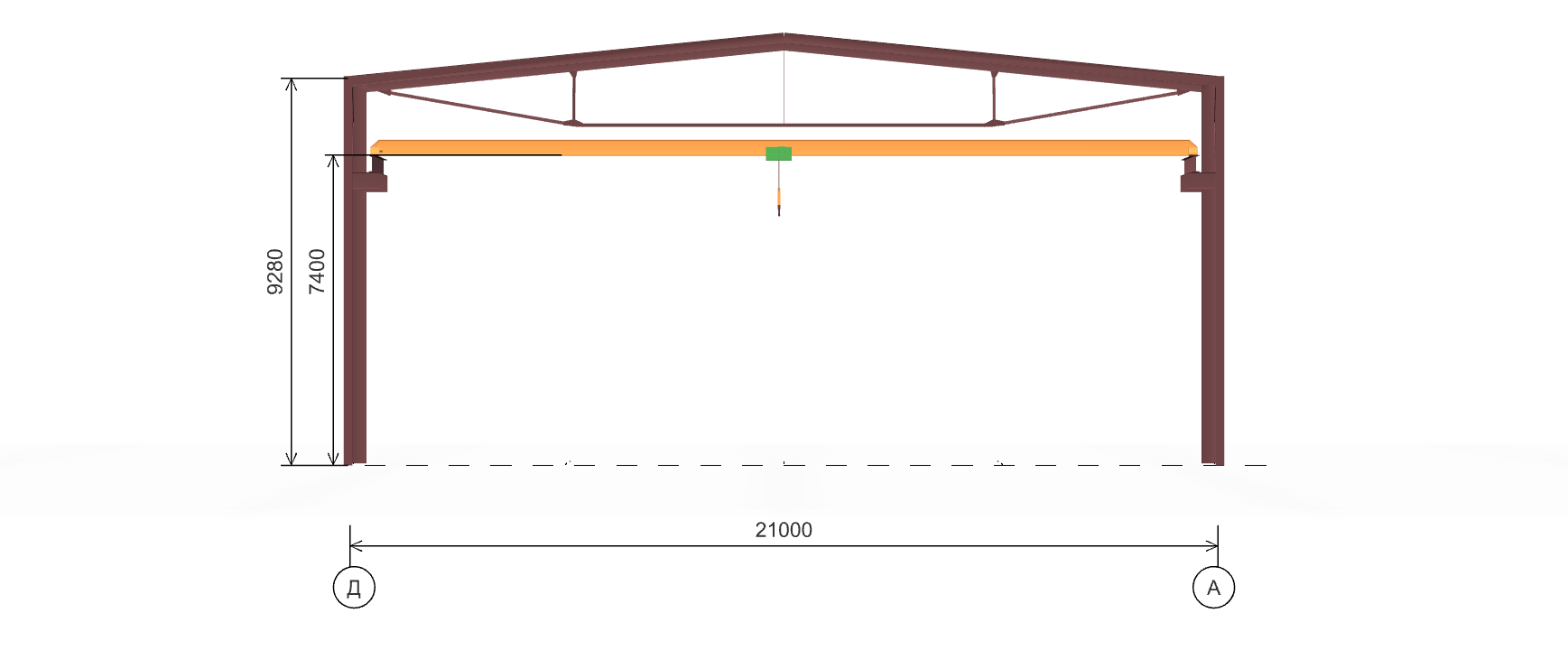 Производственный цех с кран-балкой, 1134 кв.м
