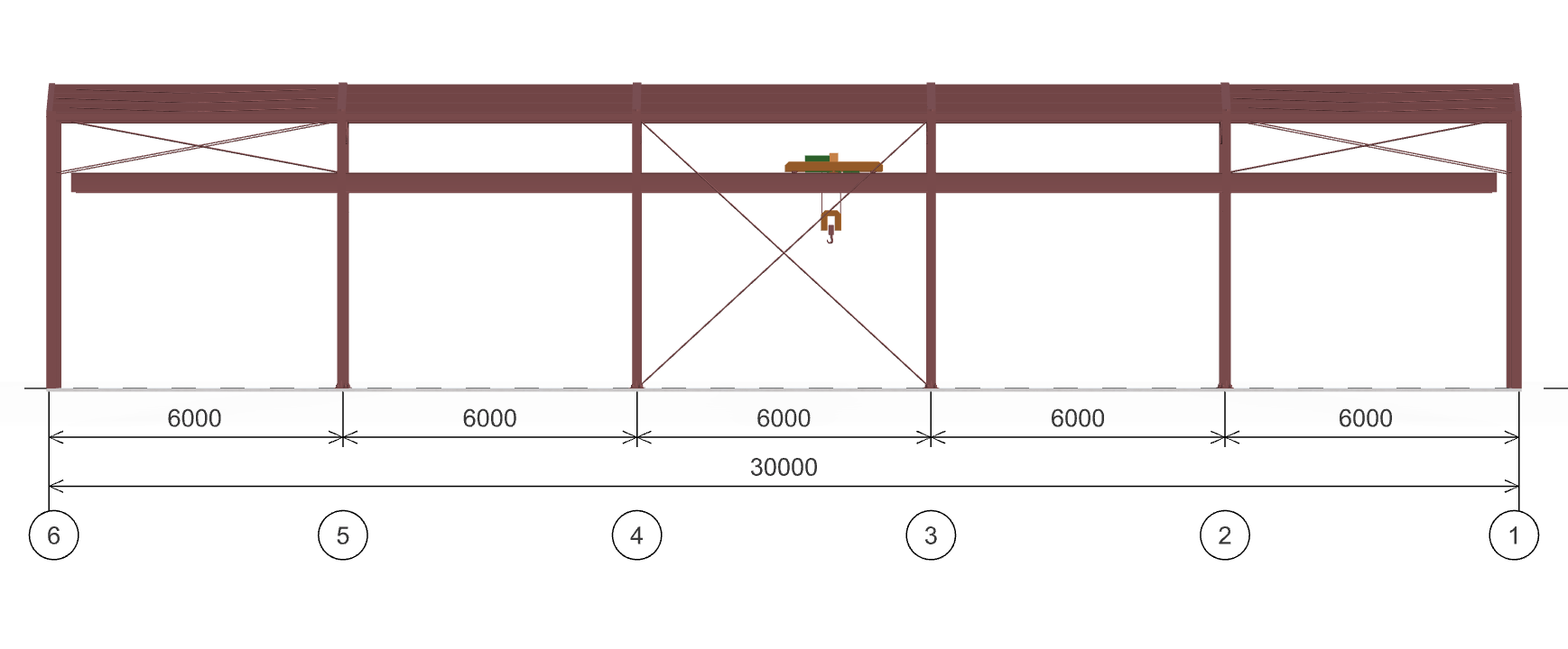 Каркас производственного здания с кран-балкой, 360 кв.м