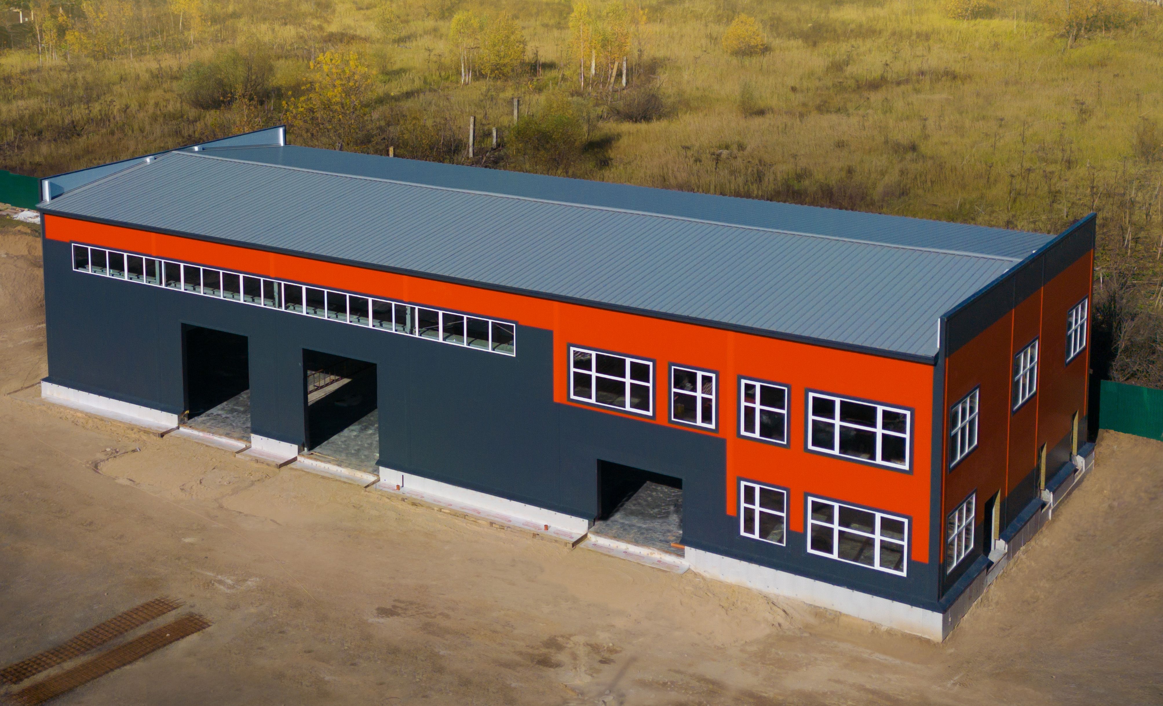 Производственная база с АБК площадью 540 кв. м, размеры 15х36х6,36 м