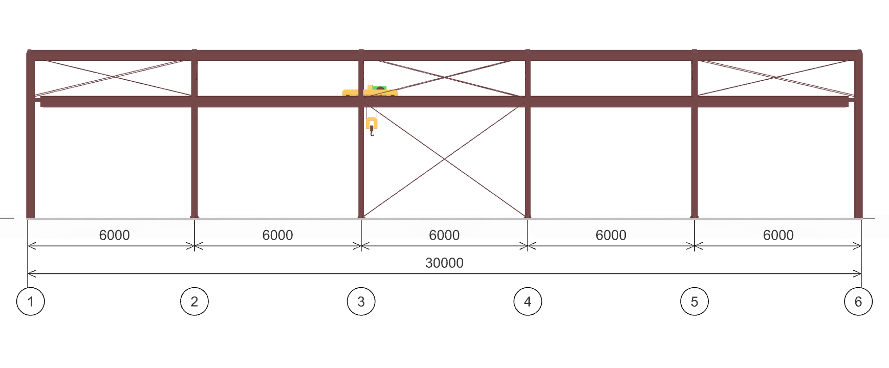 Каркас производственного цеха с кран-балкой, 360 кв.м