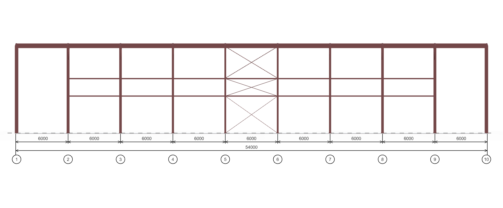Каркас ангара для грузового транспорта, 1134 кв.м
