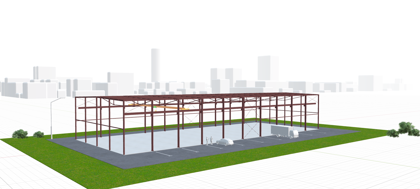 Каркас производственного цеха с кран-балкой, 1440 кв.м