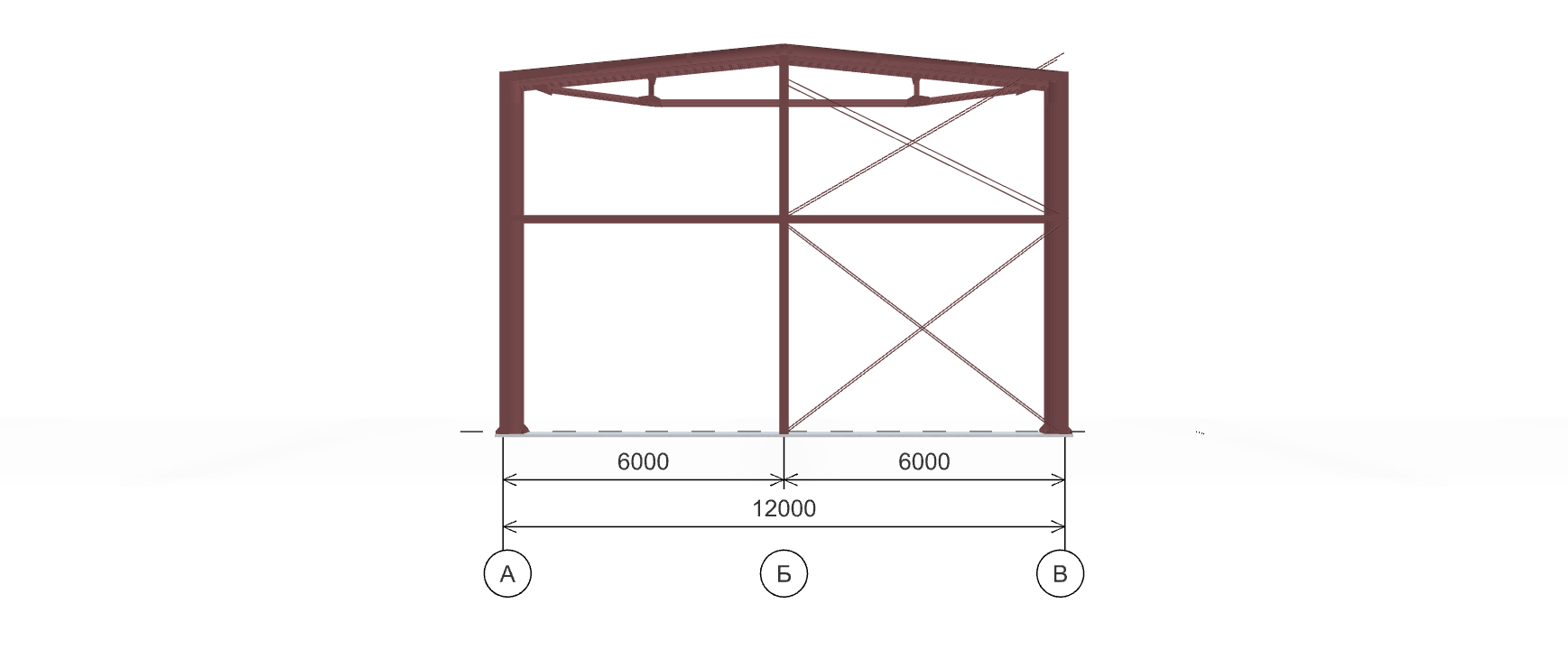 Каркас склада, 504 кв.м