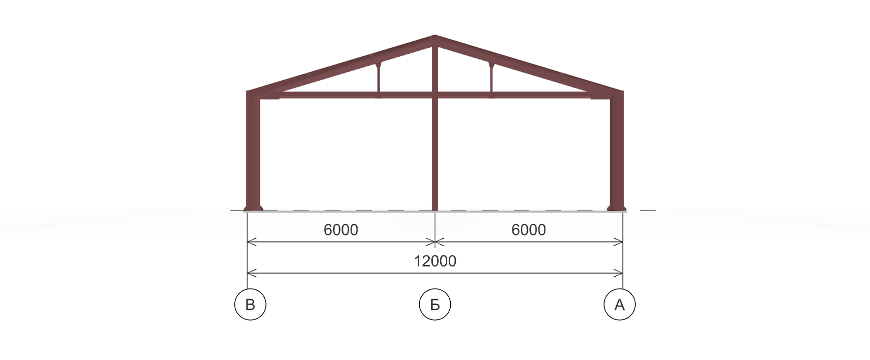 Каркас склада, 216 кв.м