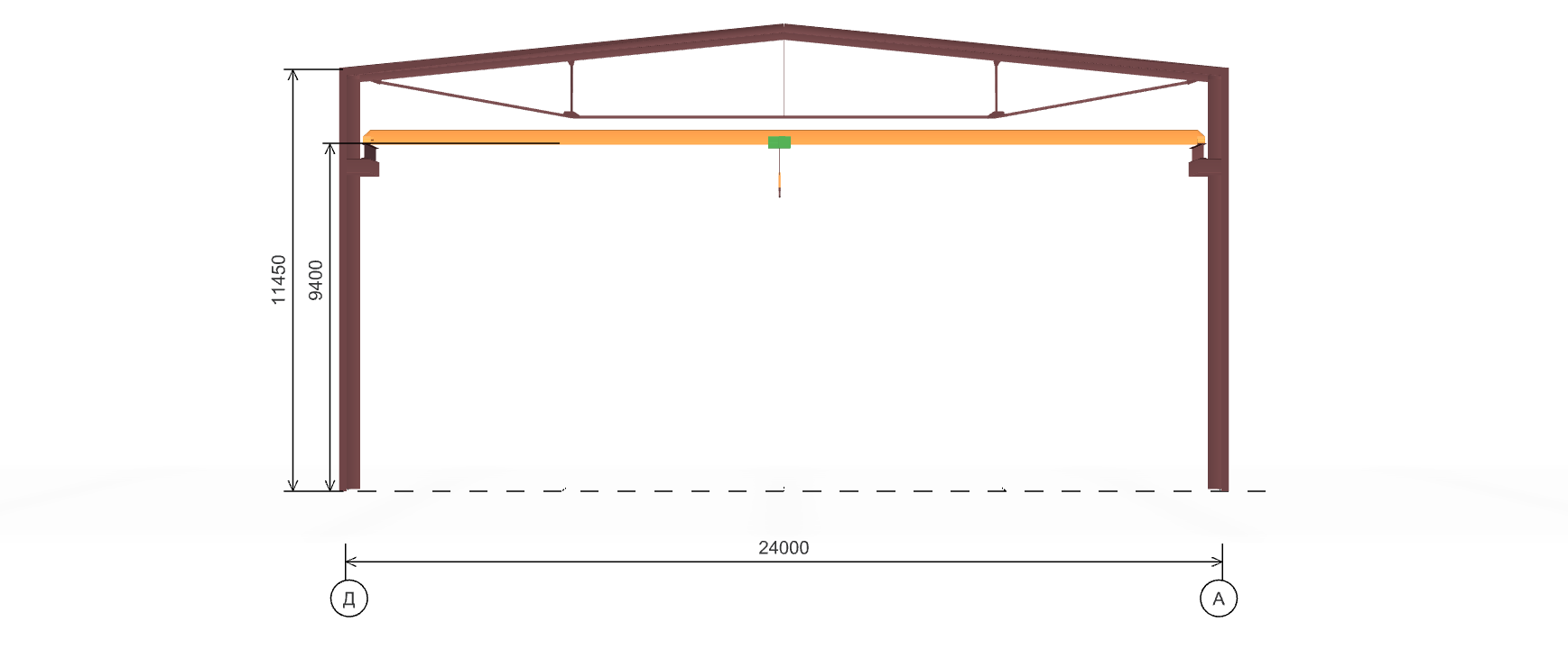 Производственное здание с кран-балкой, 1440 кв.м