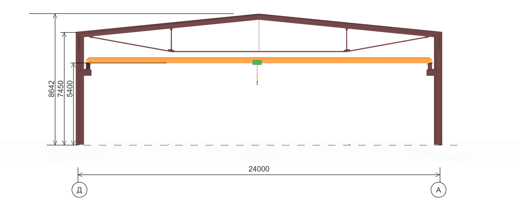 Производственное здание с кран-балкой, 1008 кв.м