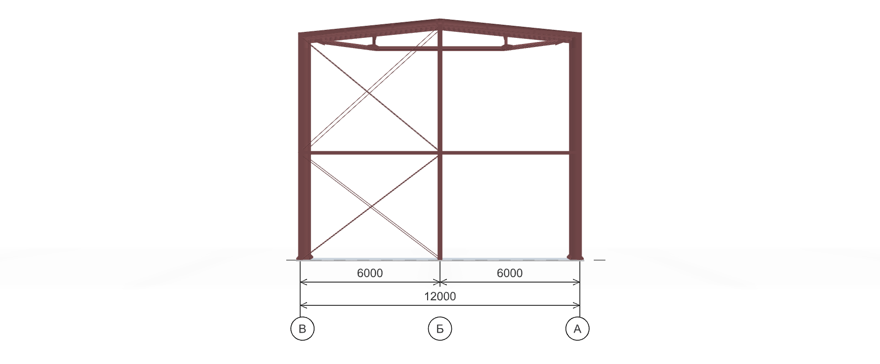 Каркас ангара для грузового транспорта, 648 кв.м