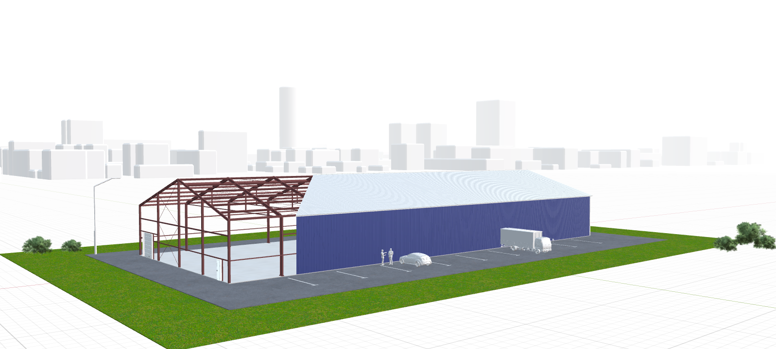 Быстровозводимый ангар для сельхозтехники, 1440 кв.м