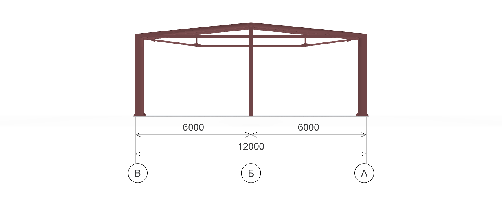 Каркас склада, 216 кв.м