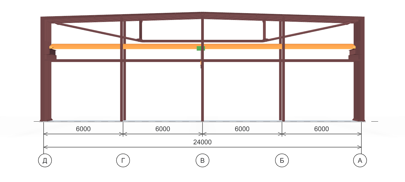 Каркас производственного цеха, 1440 кв.м