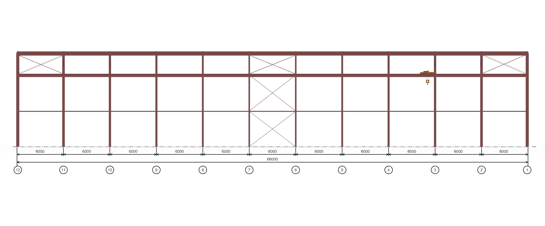 Каркас производственного цеха с кран-балкой, 1386 кв.м