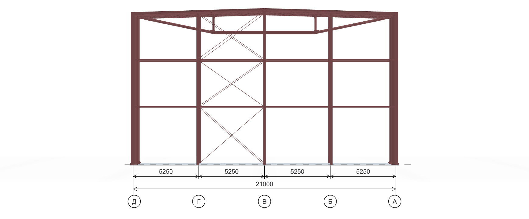 Каркас для автосалона, 1386 кв.м