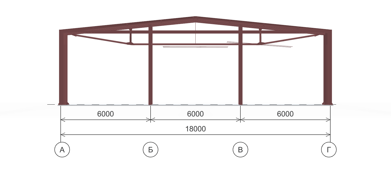Каркас склада, 540 кв.м