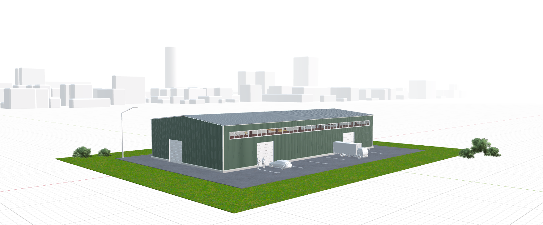 Производственное здание с кран-балкой, 882 кв.м