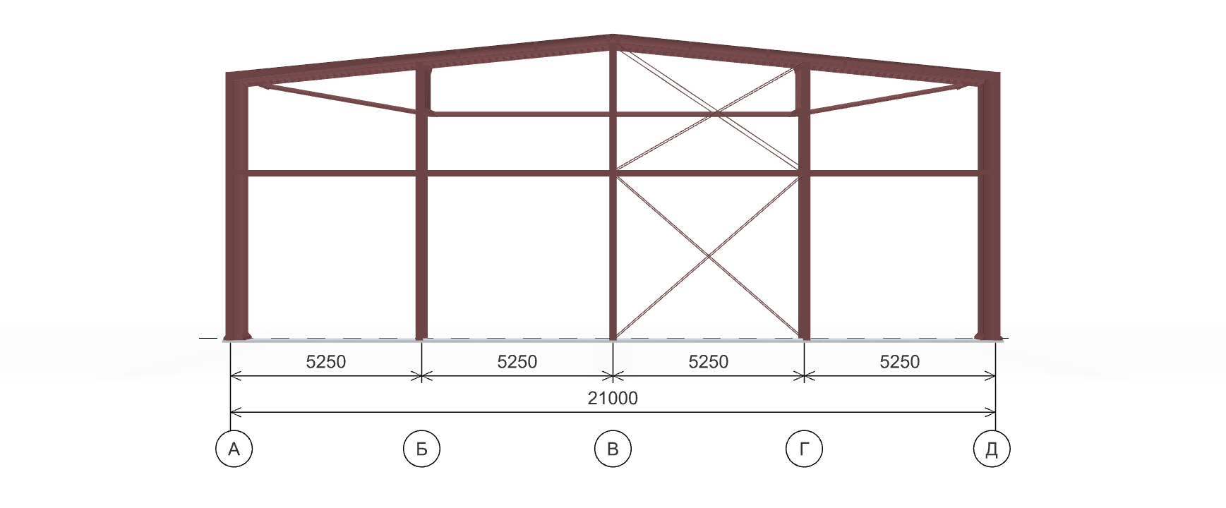 Каркас склада, 882 кв.м