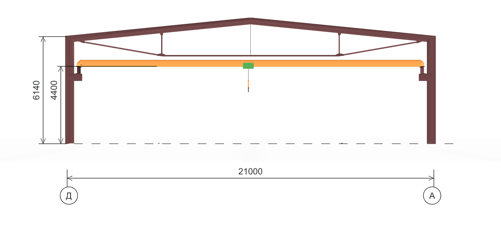 Быстровозводимый ангар для спецтехники, 630 кв.м