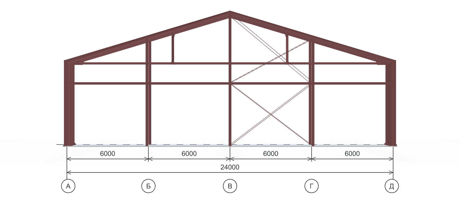 Каркас производственного цеха, 1440 кв.м