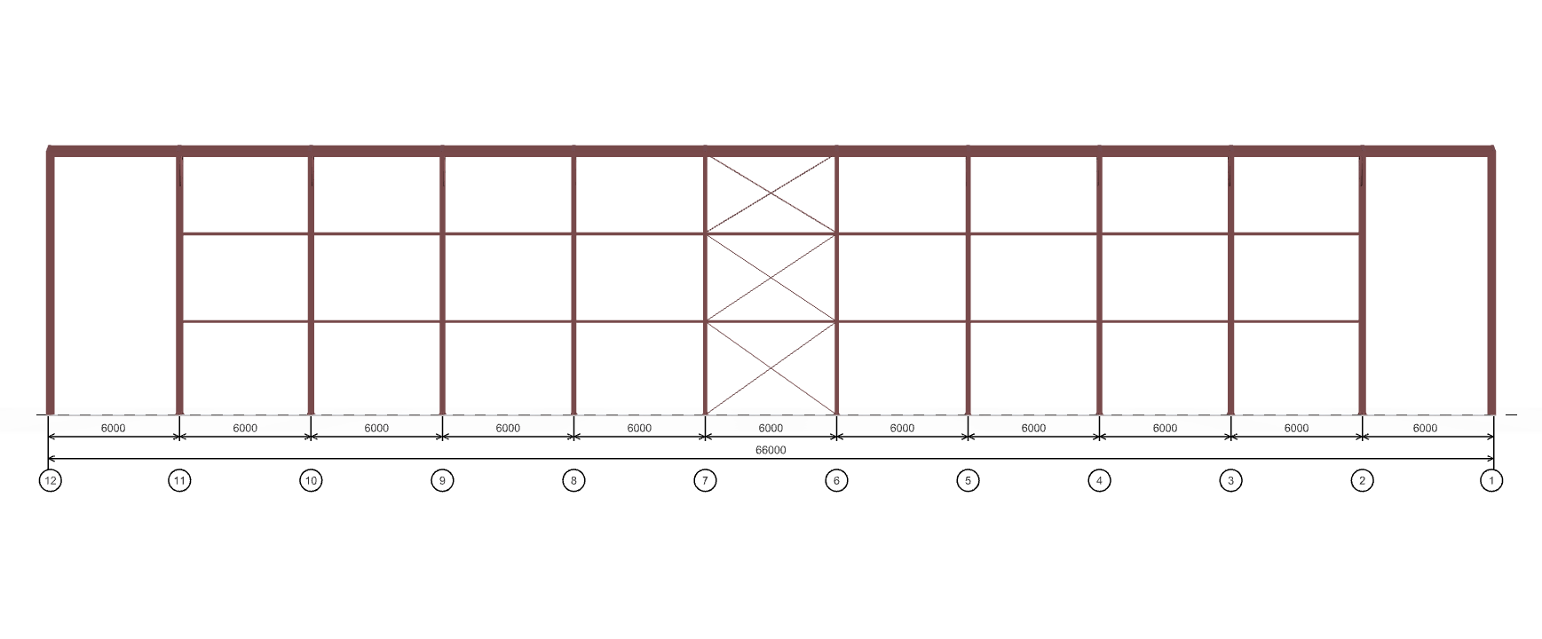 Каркас для автосалона, 1386 кв.м