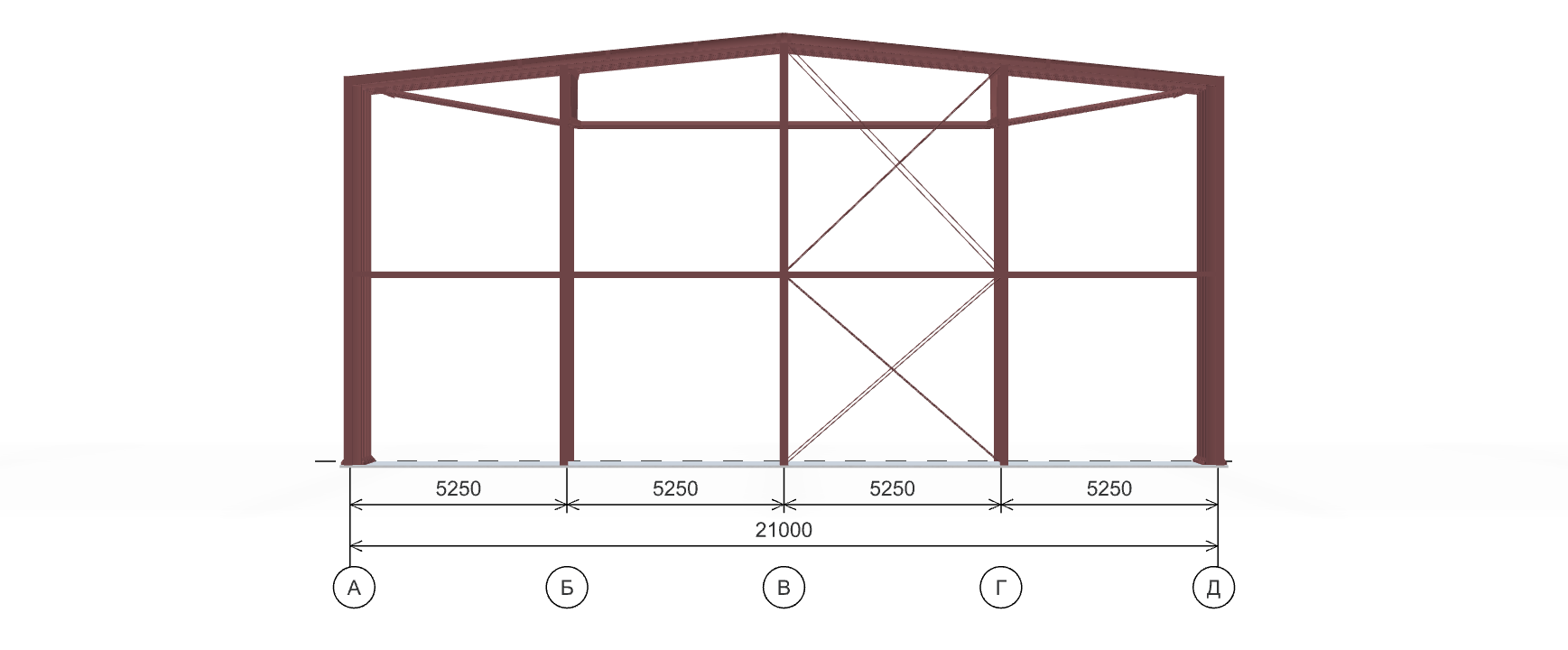 Каркас теплого ангара, 1134 кв.м