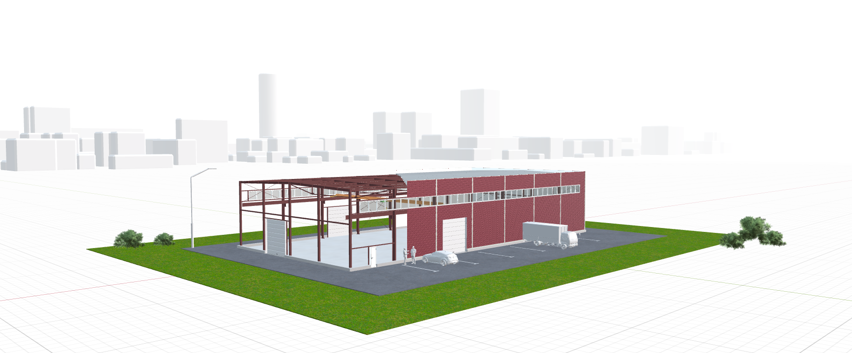 Производственное здание с кран-балкой, 882 кв.м