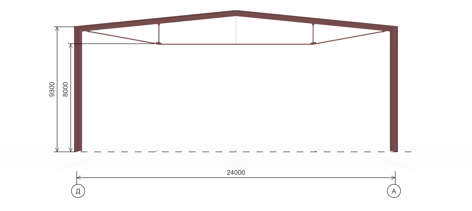 Каркас для автосервиса, 1440 кв.м