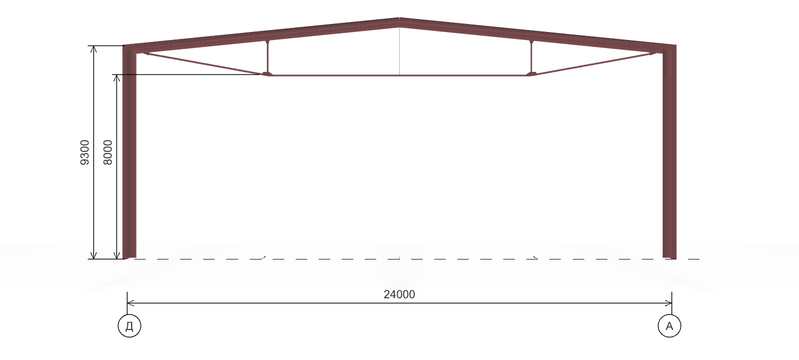 Быстровозводимое сенохранилище, 1440 кв.м