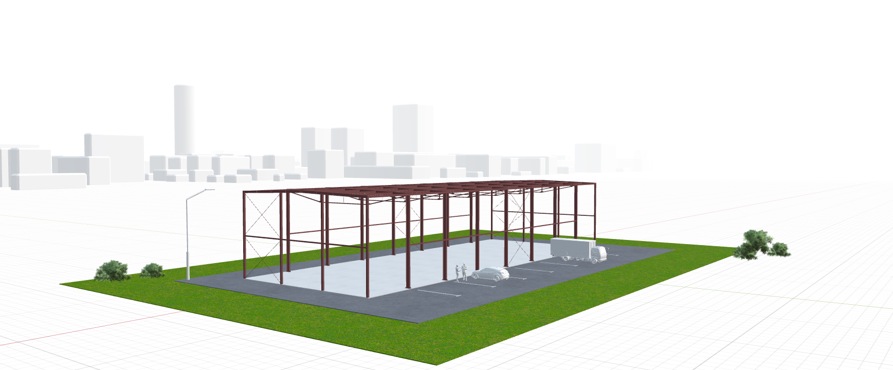 Каркас для автосалона, 864 кв.м 