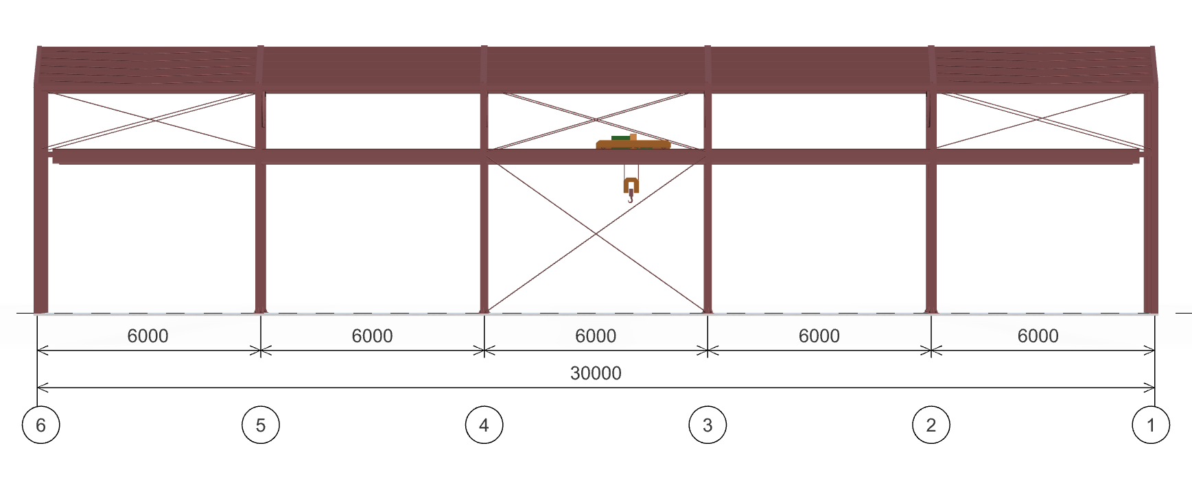Каркас ангара с кран-балкой, 630 кв.м