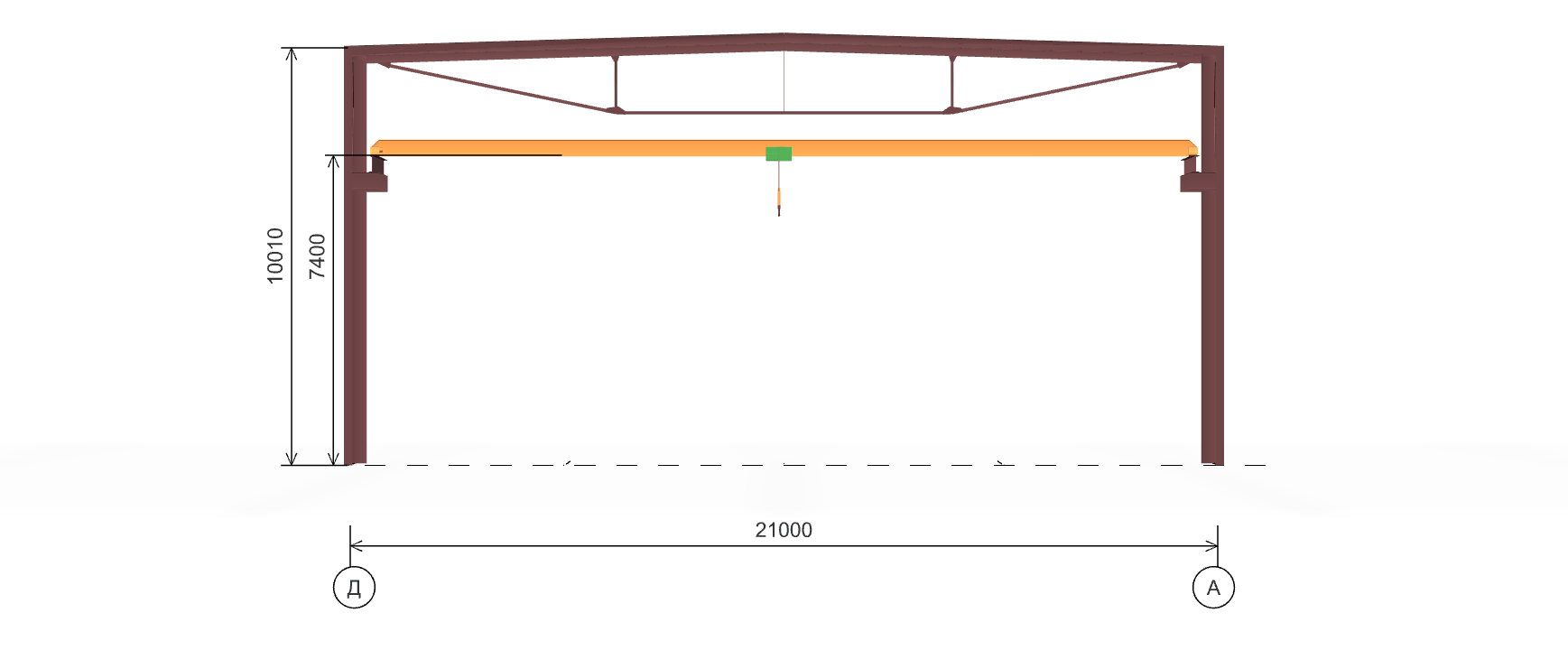 Производственный цех с кран-балкой, 1134 кв.м