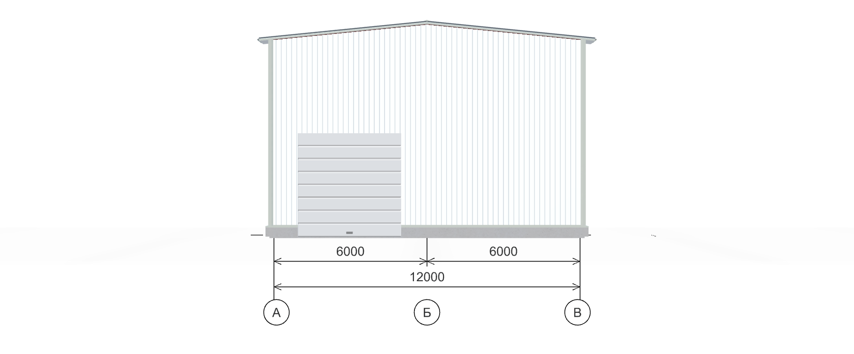 Склад для хранения спецтехники с кран-балкой, 504 кв.м