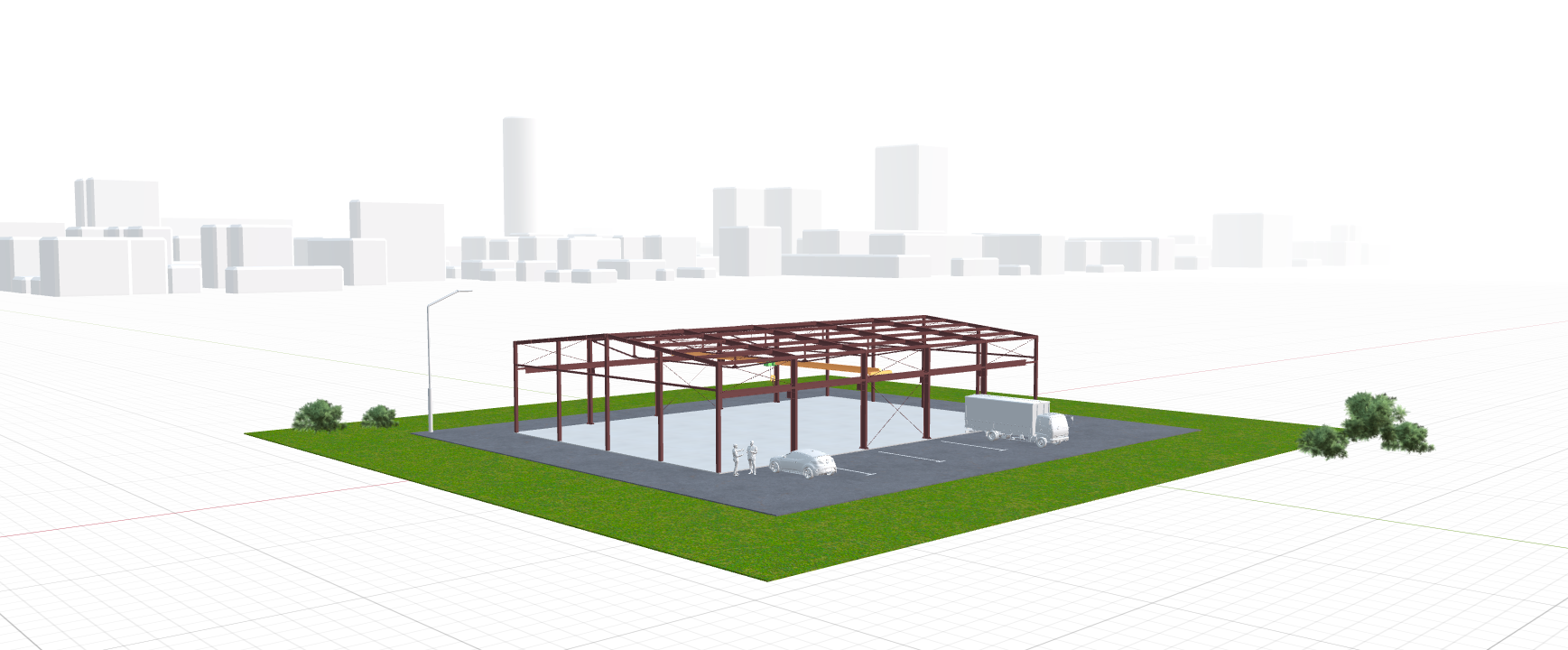 Каркас ангара с кран-балкой, 630 кв.м
