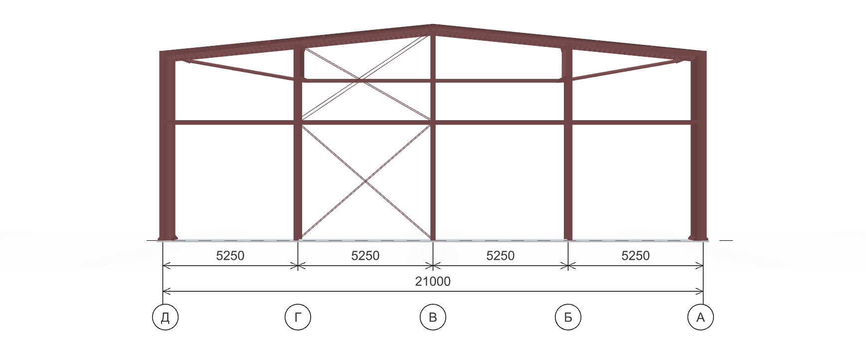 Каркас склада, 882 кв.м
