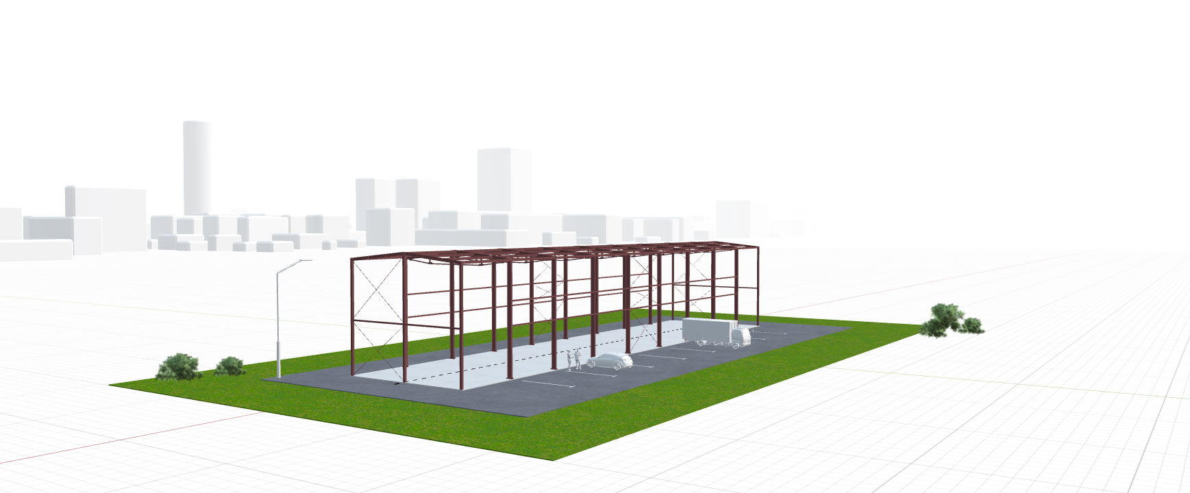 Каркас ангара для грузового транспорта, 648 кв.м
