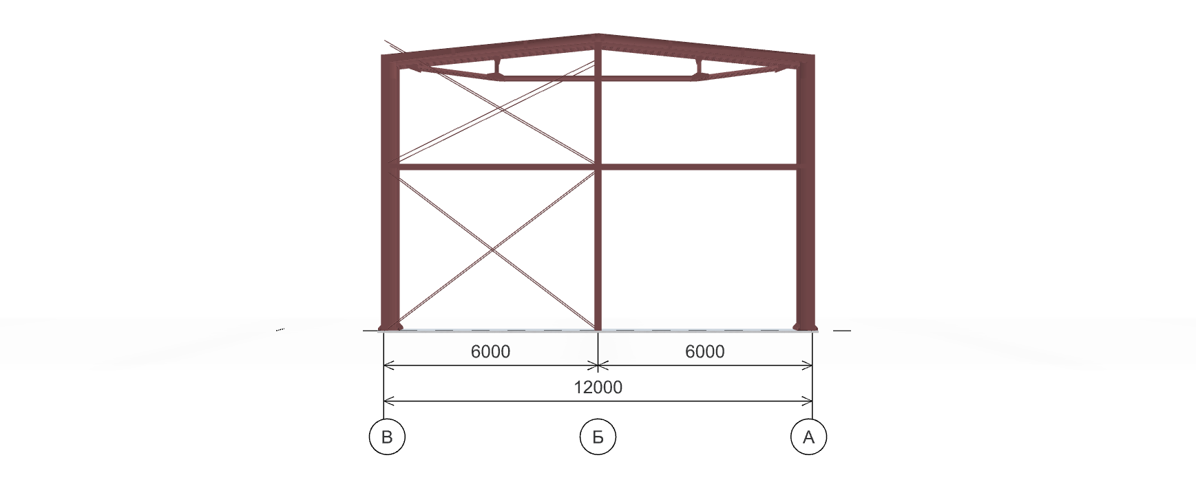 Каркас склада, 504 кв.м