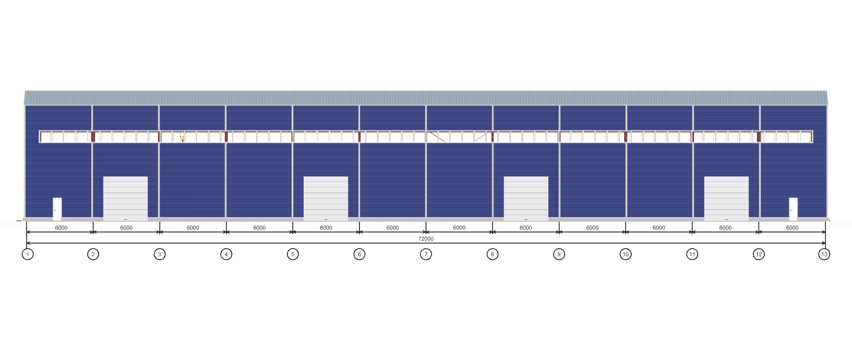 Производственное здание с кран-балкой, 1728 кв.м