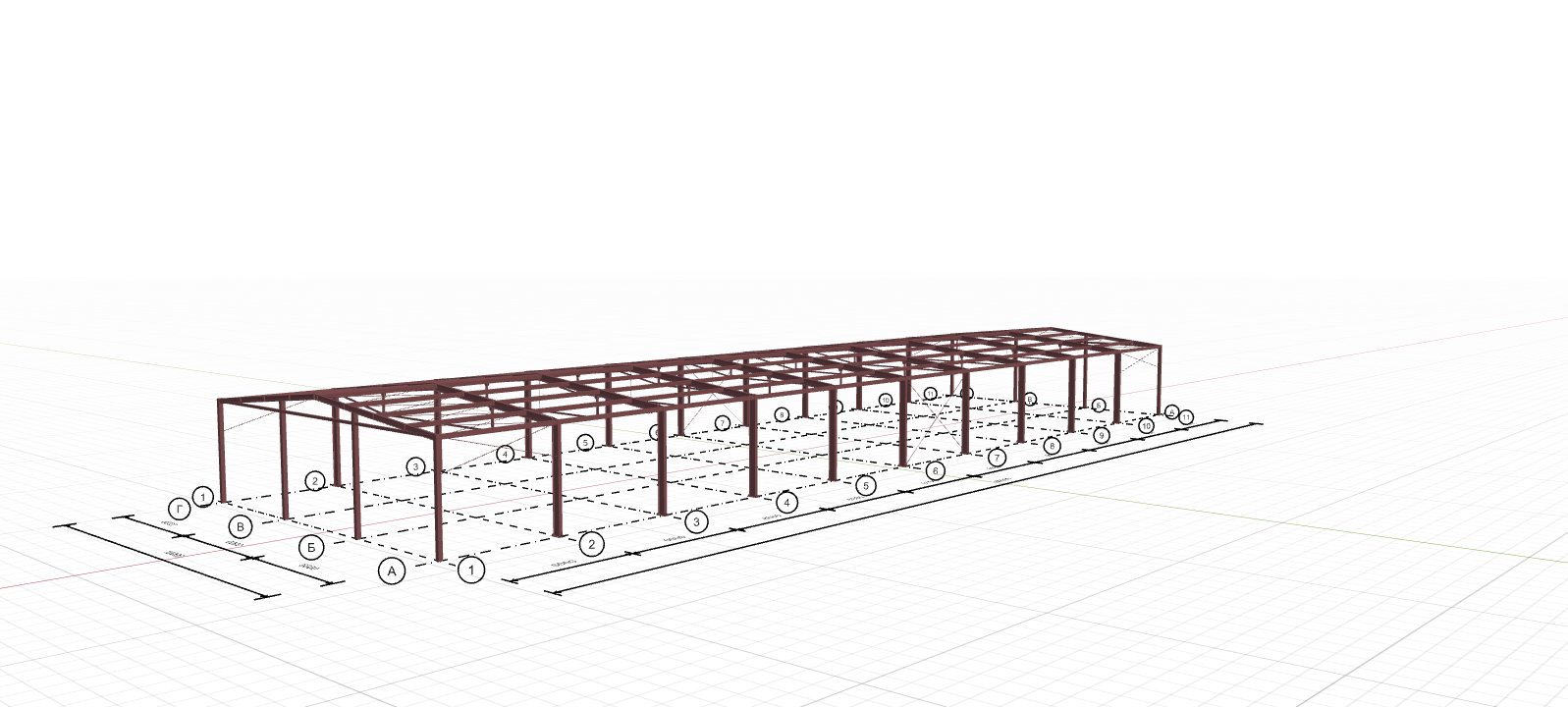 Каркас для производственного здания, 1080 кв.м