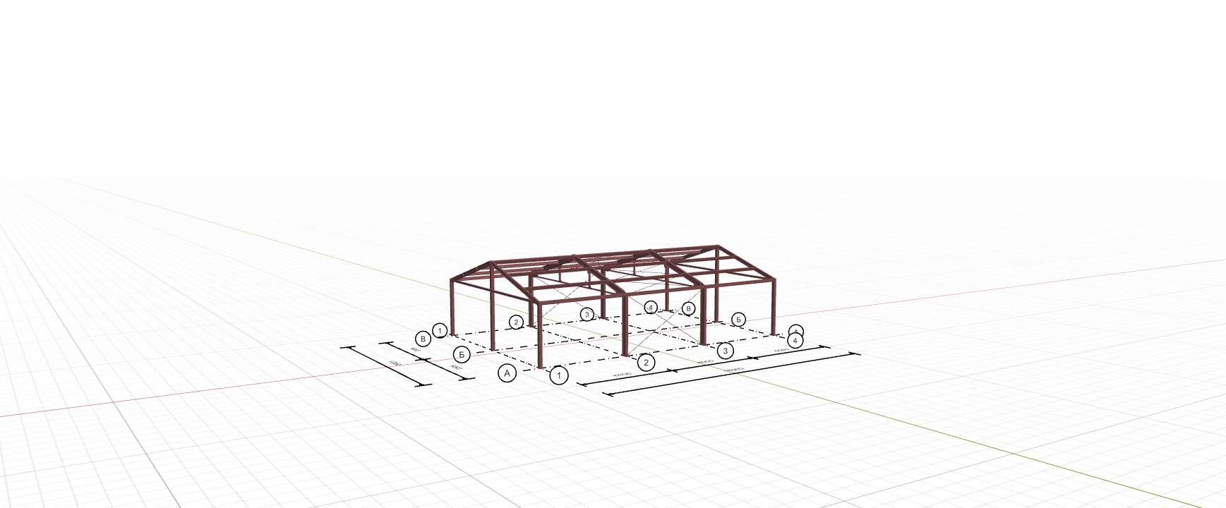 Каркас склада, 216 кв.м