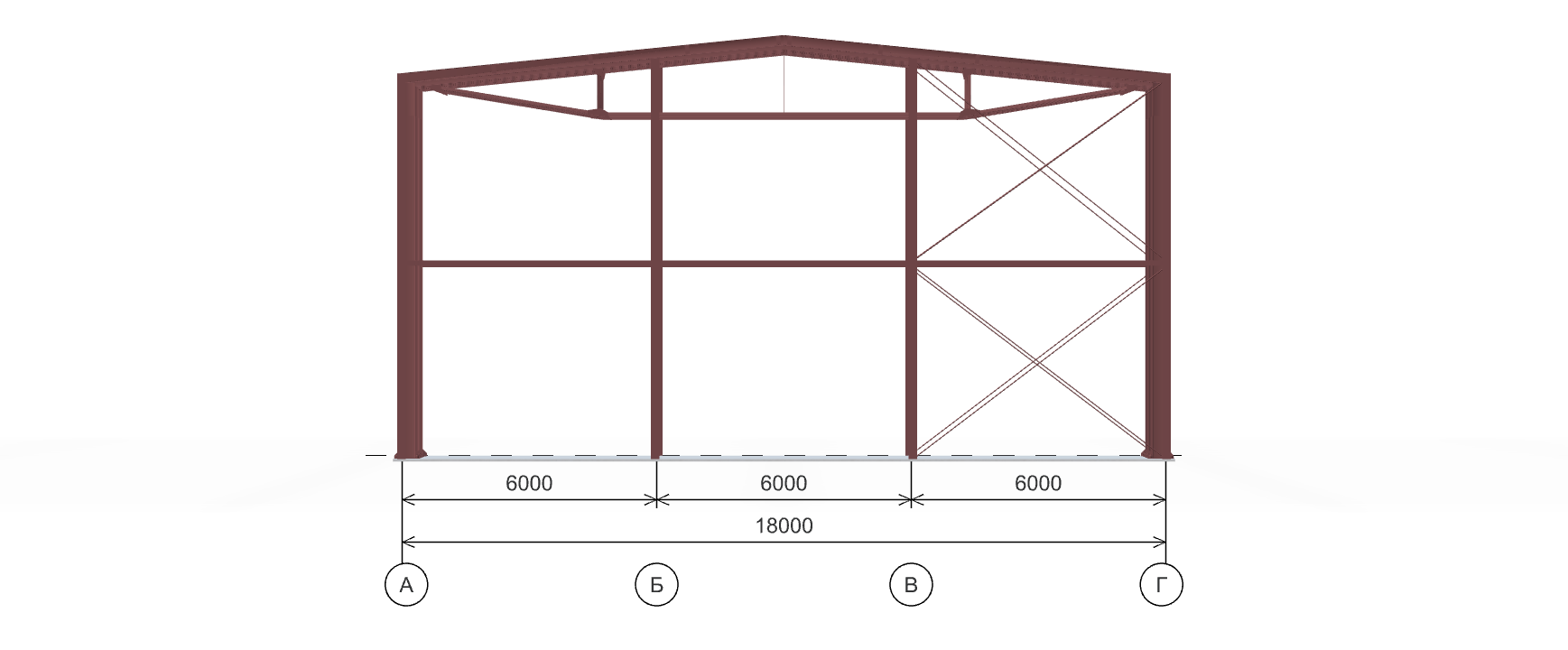 Каркас для склада удобрений, 864 кв.м