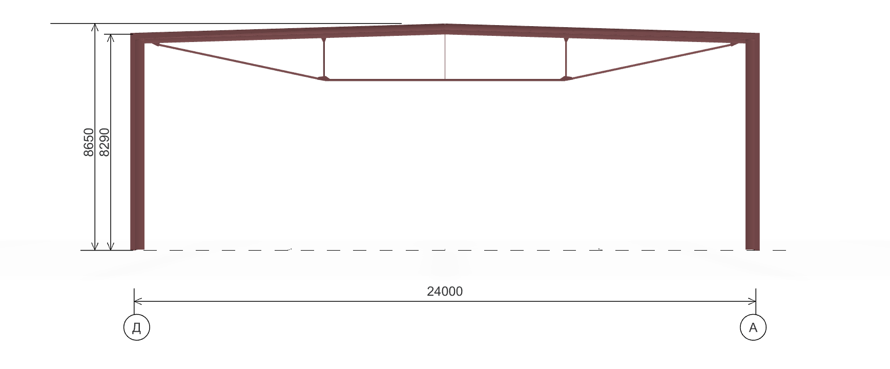 Каркас для автосалона, 1008 кв.м