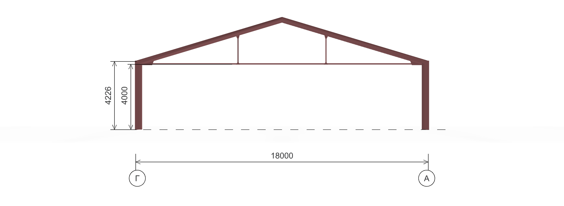 Каркас здания для хранения урожая, 324 кв.м