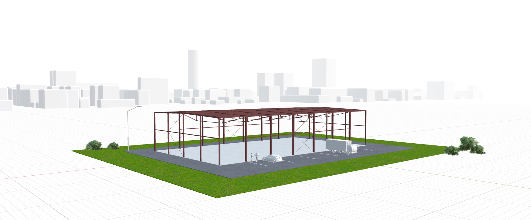 Каркас для автосалона, 1008 кв.м