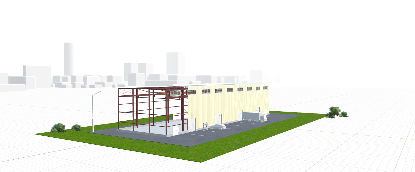 Производственное здание с кран-балкой, 810 кв.м